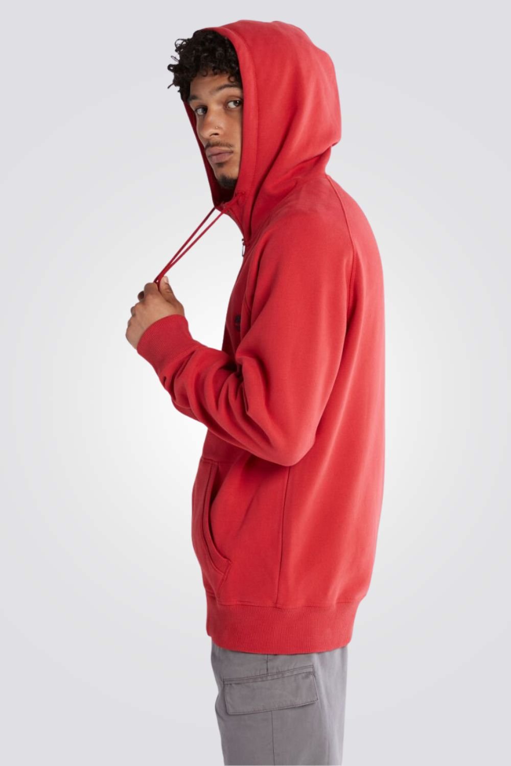 TIMBERLAND - סווטשירט רוכסן עם כובע אדום - MASHBIR//365