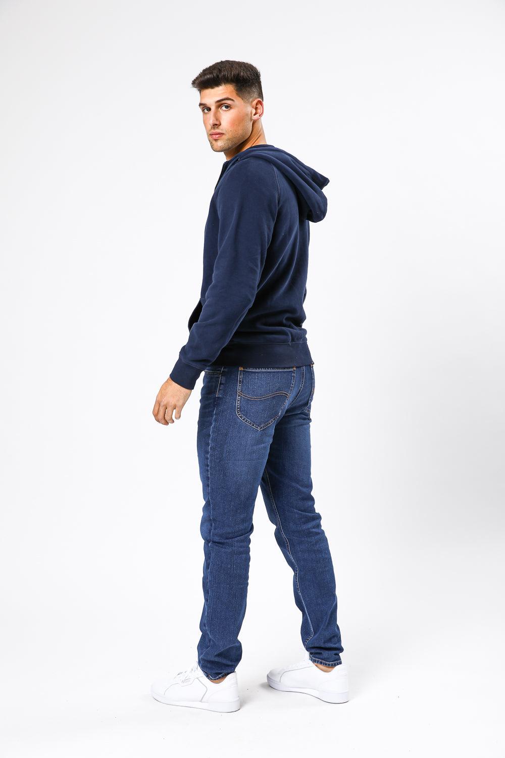 TIMBERLAND - סווטשירט רוכסן כחול נייבי לוגו רקום - MASHBIR//365