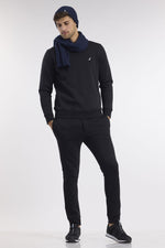 NAUTICA - סווטשירט שחור עם רקמת לוגו - MASHBIR//365