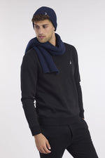 NAUTICA - סווטשירט שחור עם רקמת לוגו - MASHBIR//365