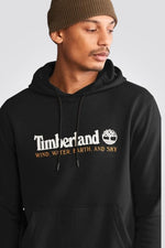 TIMBERLAND - סווטשירט שחור עם כובע קפוצ’ון והדפס לוגו עץ - MASHBIR//365