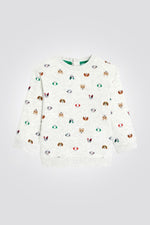 OBAIBI - סווטשירט תינוקות בז' מלאנז עם הדפס כלבים צבעונים - MASHBIR//365