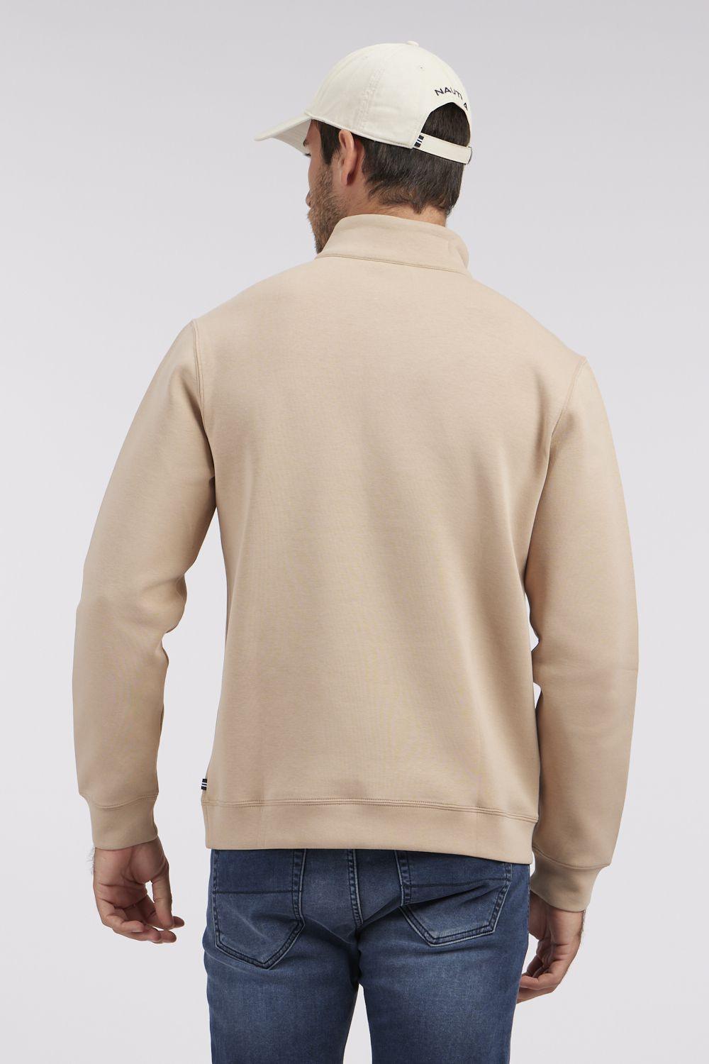 NAUTICA - סווטשרט אלגנטי קנגרו עם רוכסן בצבע בז' - MASHBIR//365