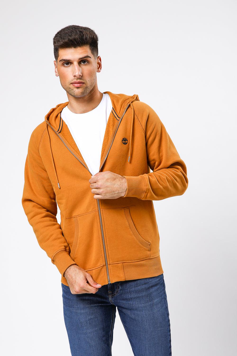 TIMBERLAND - סווטשרט רוכסן חרדל לוגו רקום - MASHBIR//365