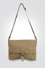 MARTIN JONES - תיק צד עור נשים בצבע בז' - MASHBIR//365