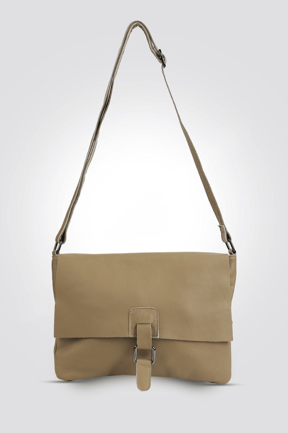 MARTIN JONES - תיק צד עור נשים בצבע בז' - MASHBIR//365