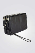 EMANUEL UNGARO - תיק פאוץ' 3 תאים בצבע שחור - MASHBIR//365