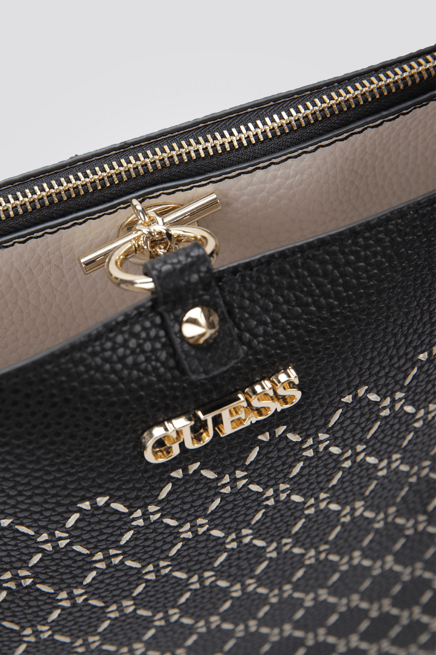 GUESS - תיק יד Amara Socety Carryall בצבע שחור - MASHBIR//365
