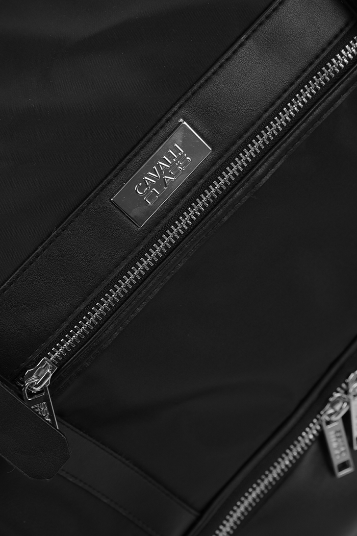 CAVALLI - תיק נסיעה 22L ROLLING DUFFLE בצבע שחור וכסוף - MASHBIR//365