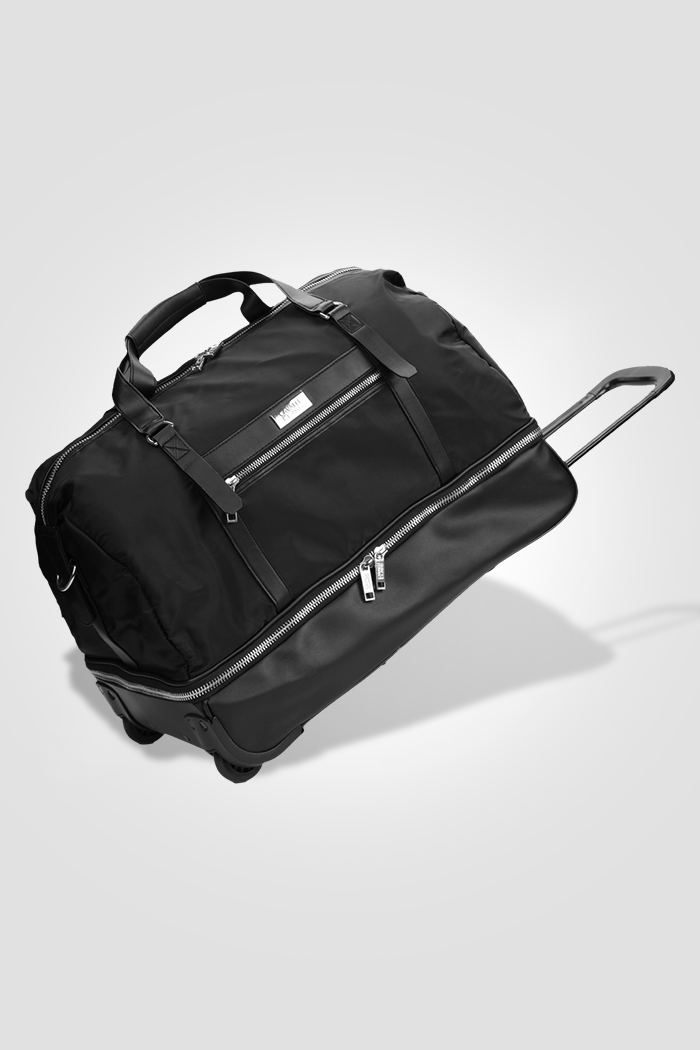 CAVALLI - תיק נסיעה 22L ROLLING DUFFLE בצבע שחור וכסוף - MASHBIR//365