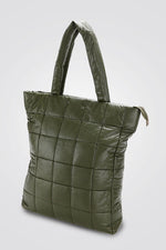 MARTIN JONES - תיק כתף ריבועים בצבע ירוק זית - MASHBIR//365