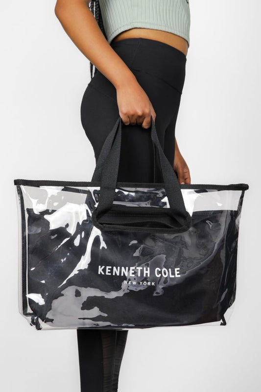 KENNETH COLE - תיק חוף עם לוגו מותג בצבע שחור - MASHBIR//365