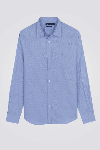 NAUTICA - תכלת מכופתרת TAILORED FIT לוגו רקום - MASHBIR//365