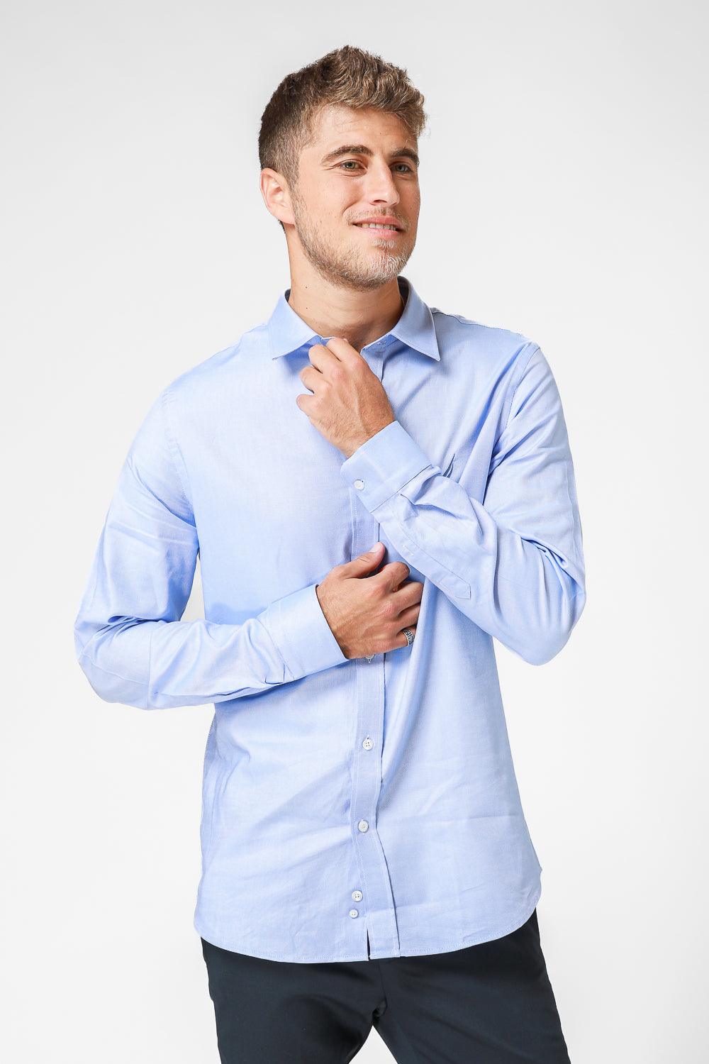 NAUTICA - תכלת מכופתרת TAILORED FIT לוגו רקום - MASHBIR//365