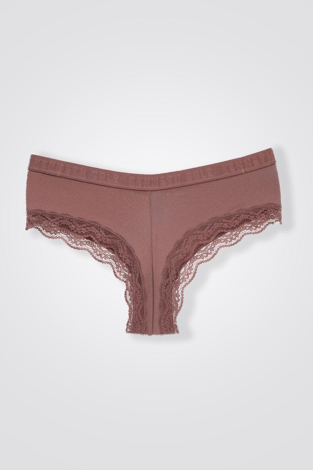 KENNETH COLE - תחתון צ'יקי גומי לוגו בגימור תחרה ורוד עתיק - MASHBIR//365