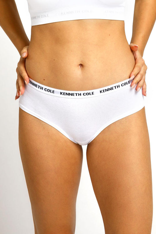 KENNETH COLE - תחתון צ'יקי כותנה גומי לוגו לבן - MASHBIR//365