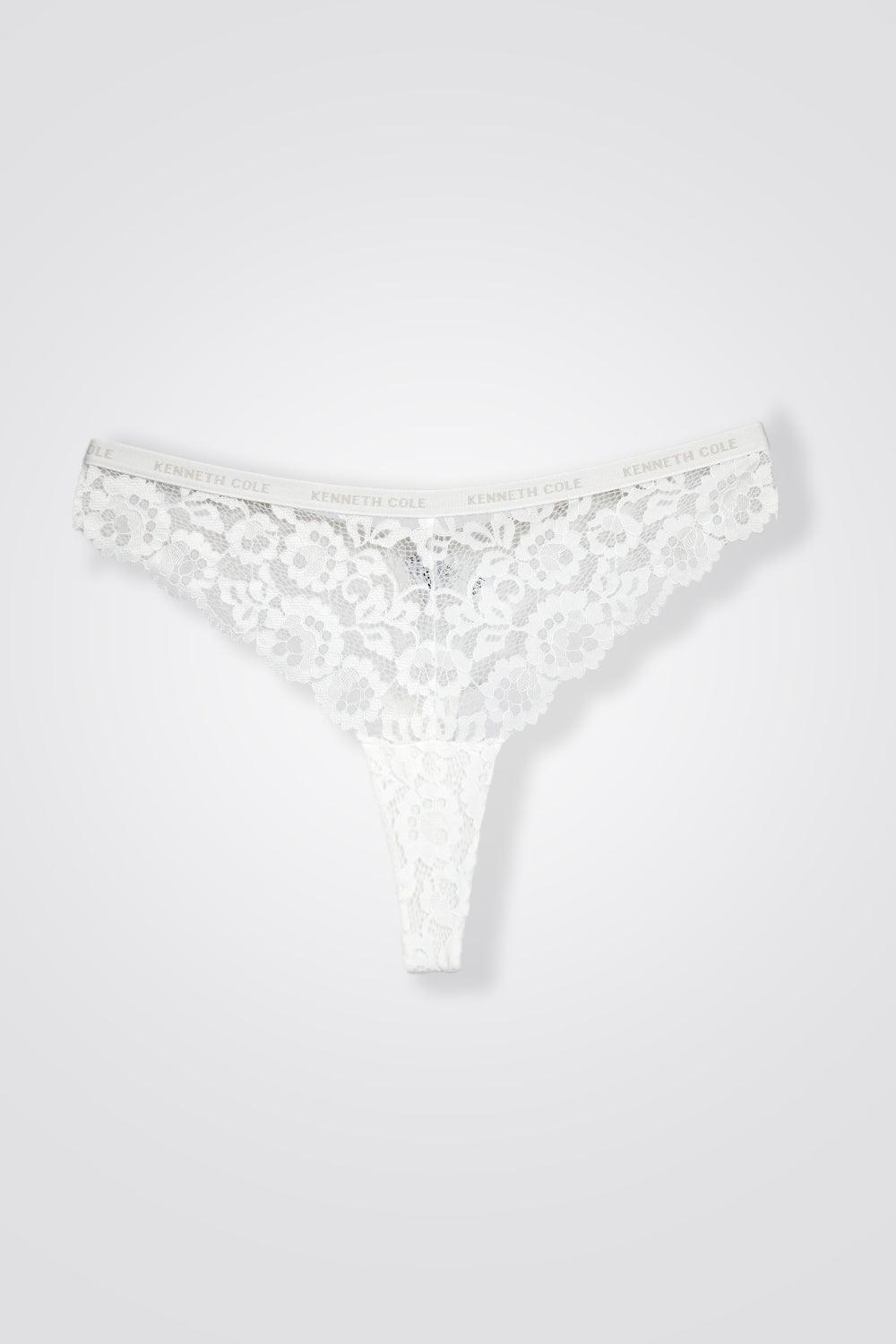 KENNETH COLE - תחתון תחרה גומי לוגו לבן - MASHBIR//365