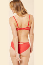 ETAM - תחתוני היפסטר טול בשילוב רקמה CURIEUSE אדום - MASHBIR//365