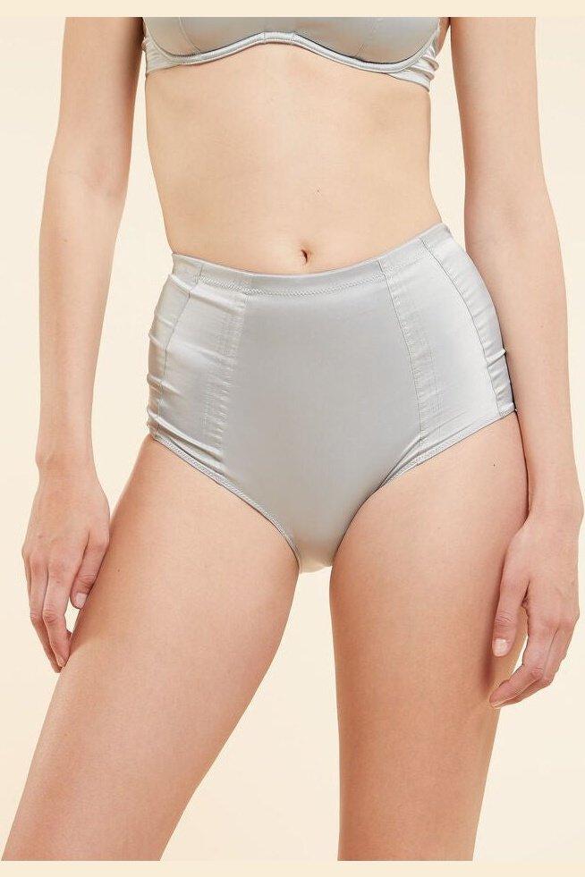 ETAM - תחתוני מקסי סאטן BABYDOLL אפור בהיר - MASHBIR//365