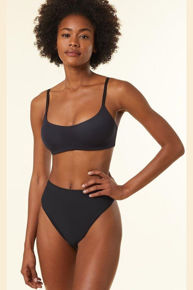 ETAM - תחתוני טנגה בגזרה גבוהה PERFECT COTON שחור - MASHBIR//365