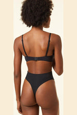 ETAM - תחתוני טנגה בגזרה גבוהה PERFECT COTON שחור - MASHBIR//365