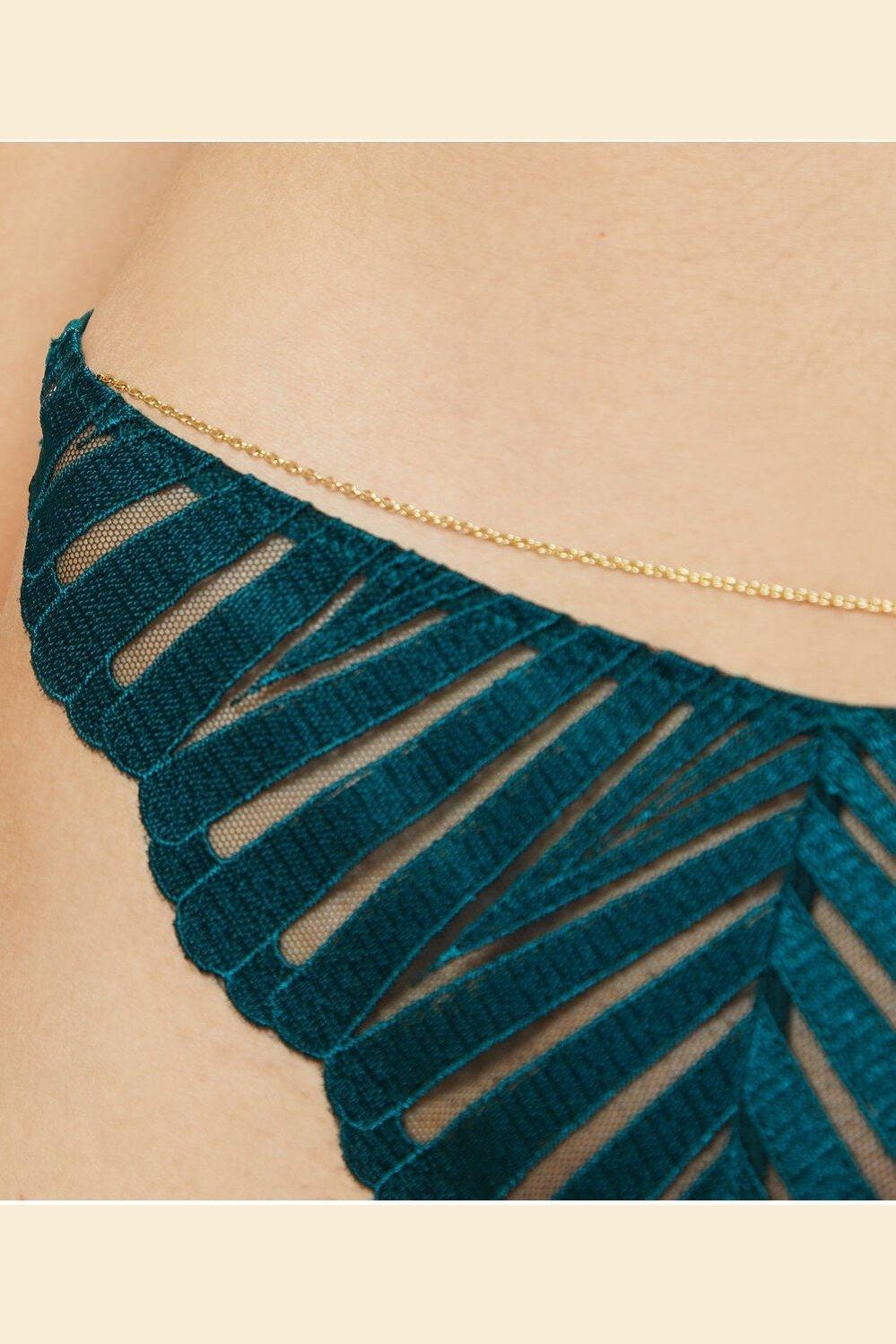 ETAM - תחתוני טנגה בעיטור שרשרת EXQUISE ירוק - MASHBIR//365