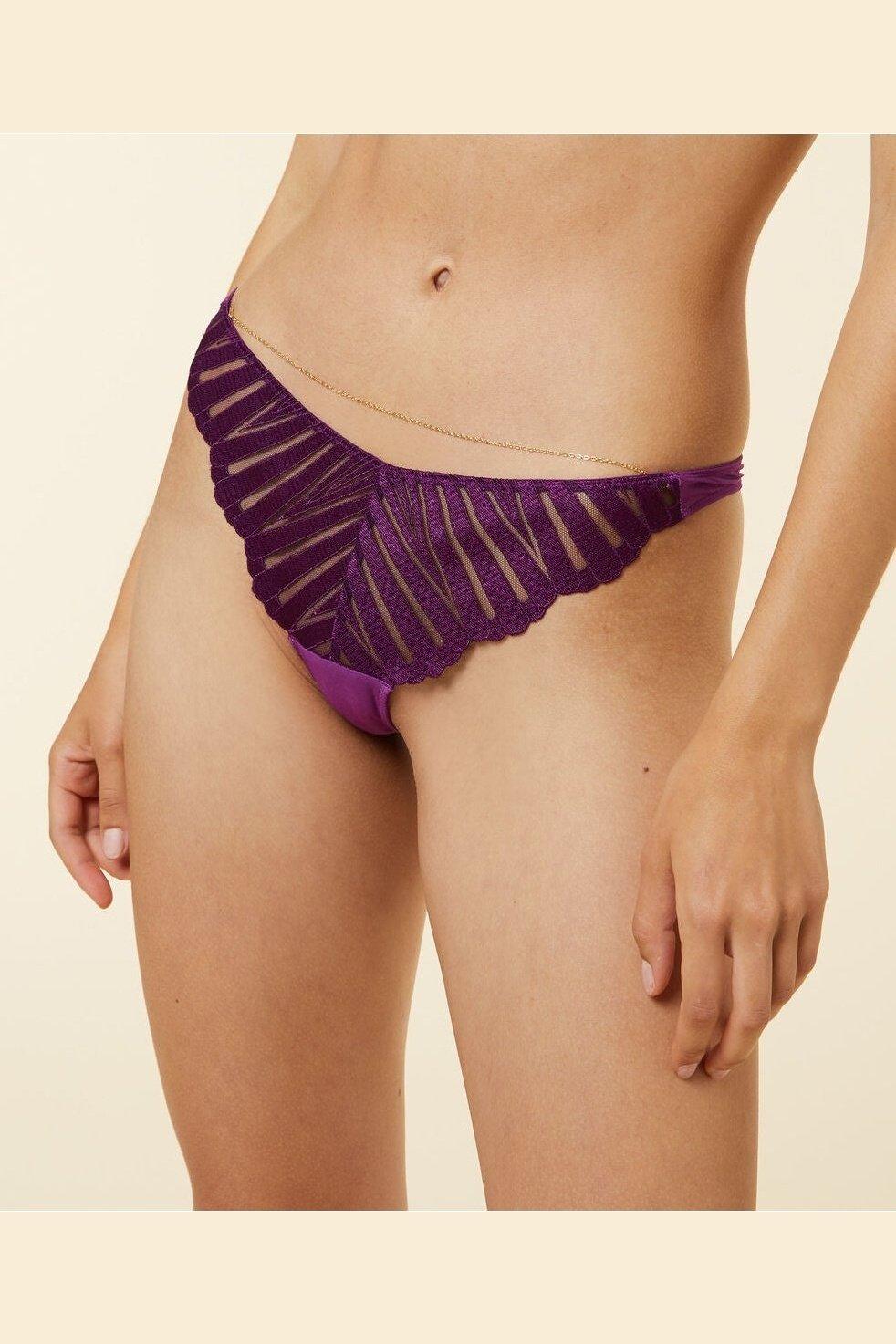 ETAM - תחתוני טנגה בעיטור שרשרת EXQUISE סגול - MASHBIR//365