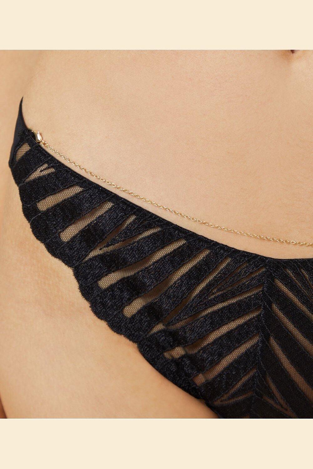 ETAM - תחתוני טנגה בעיטור שרשרת EXQUISE שחור - MASHBIR//365