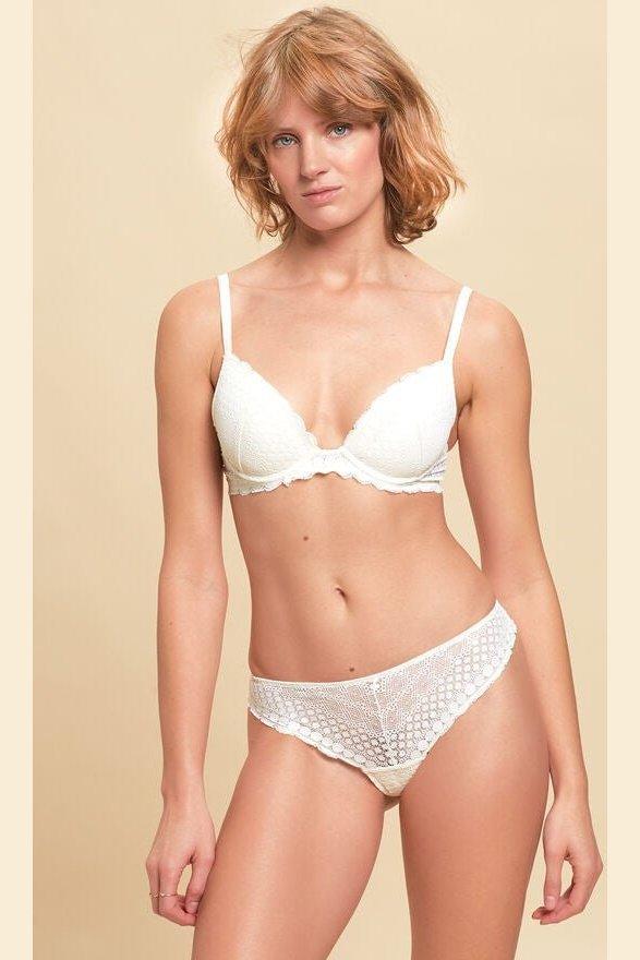 ETAM - תחתוני טנגה תחרה CHERIE CHERIE קרם - MASHBIR//365