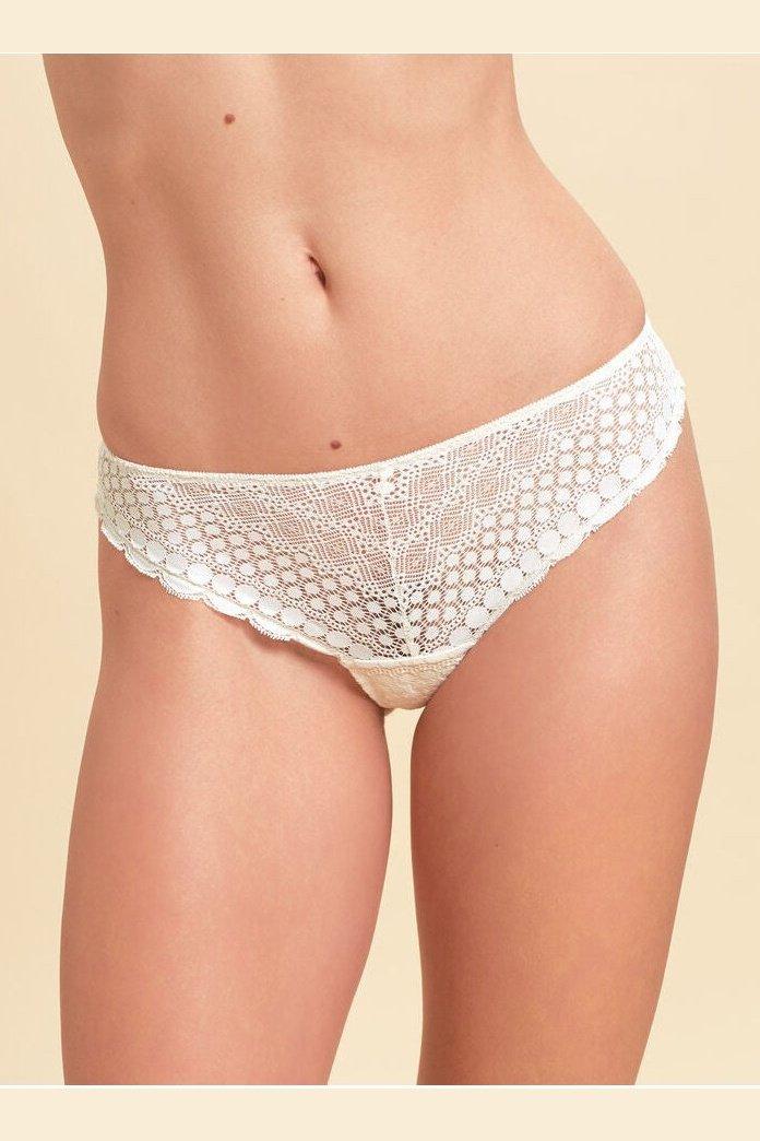 ETAM - תחתוני טנגה תחרה CHERIE CHERIE קרם - MASHBIR//365