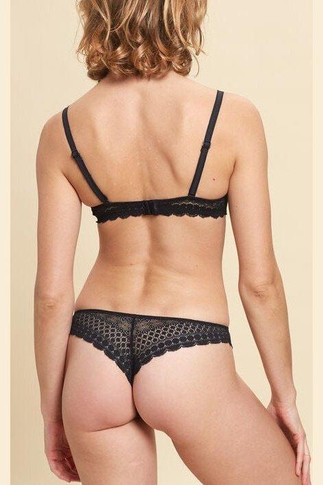 ETAM - תחתוני טנגה תחרה CHERIE CHERIE שחור - MASHBIR//365