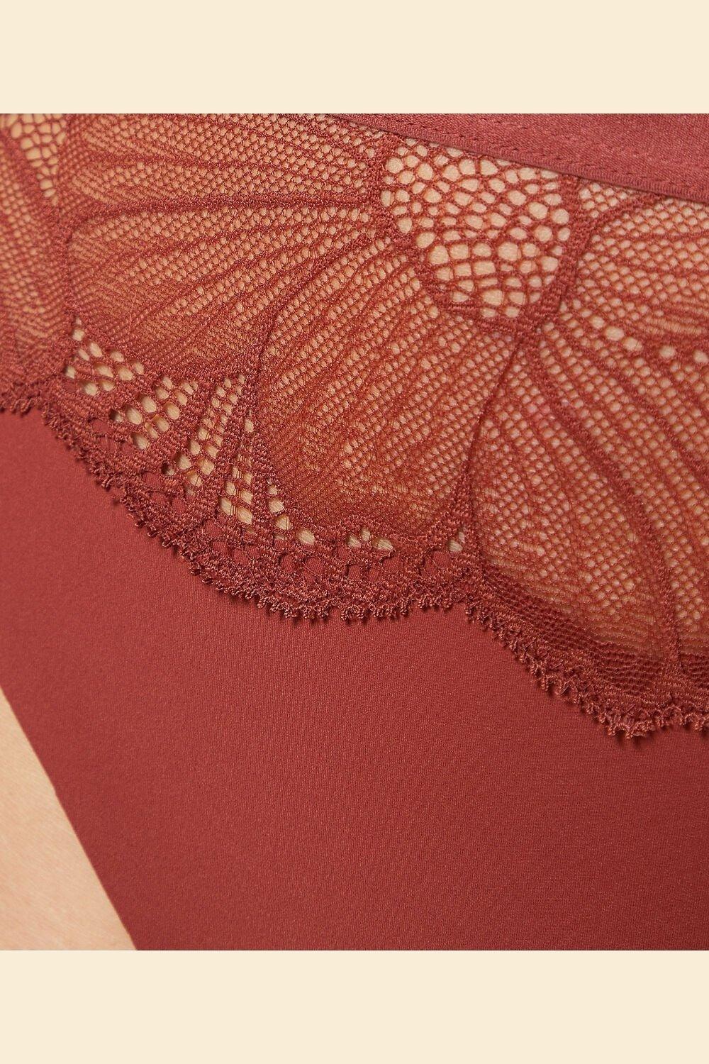 ETAM - תחתוני טנגה תחרה FLEXI LACE טרקוטה - MASHBIR//365