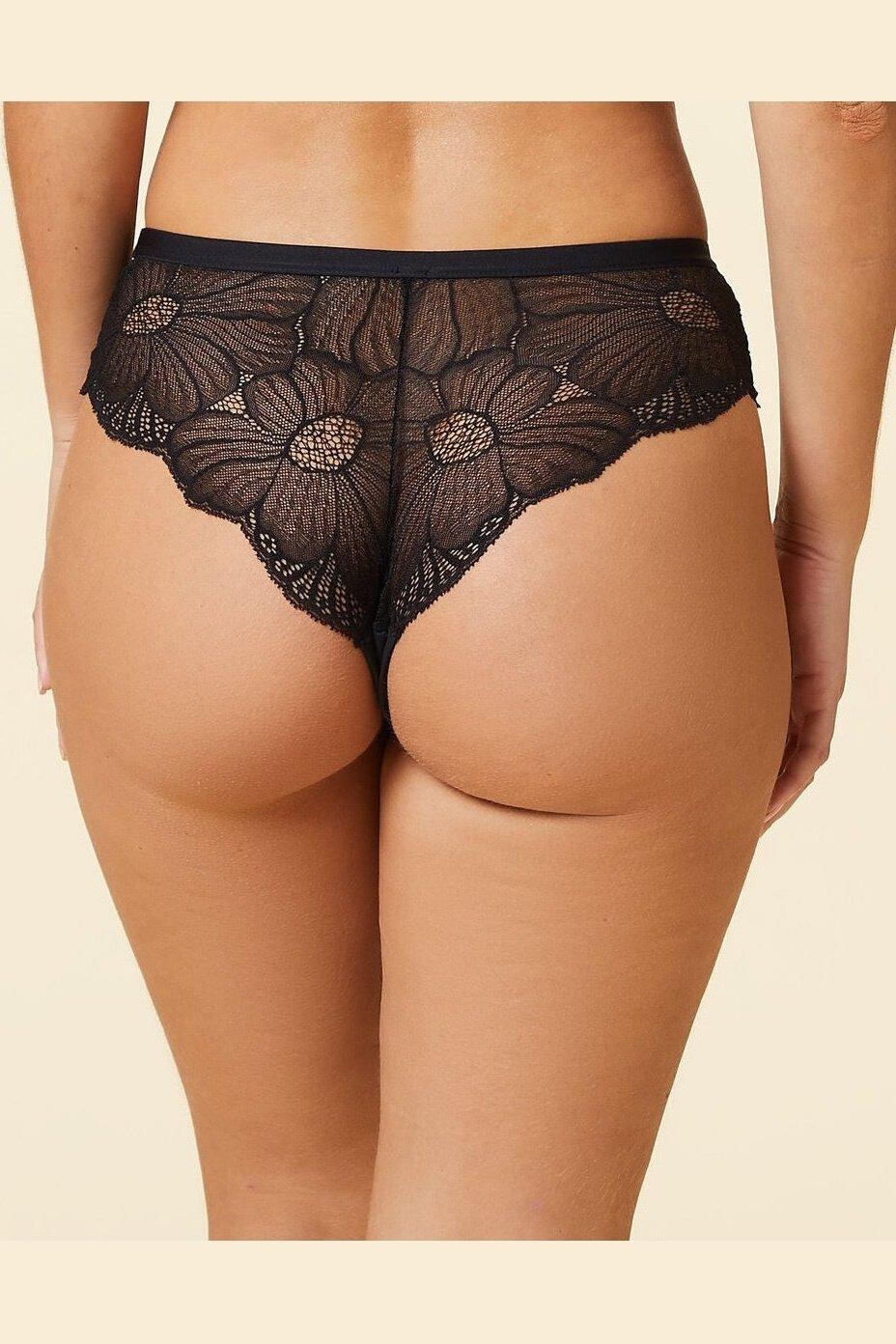 ETAM - תחתוני טנגה תחרה FLEXI LACE שחורים - MASHBIR//365