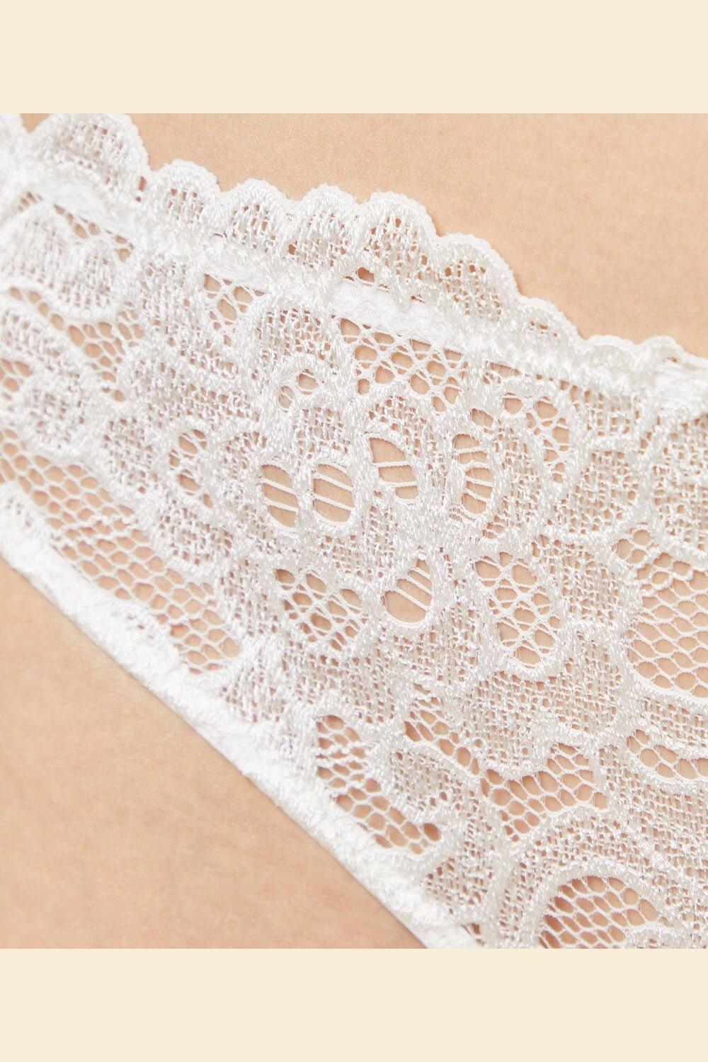 ETAM - תחתוני טנגה תחרה FLORALE קרם - MASHBIR//365