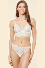 ETAM - תחתוני טנגה תחרה FLORALE קרם - MASHBIR//365