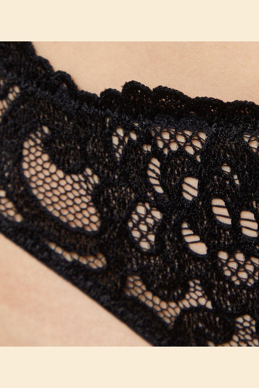 ETAM - תחתוני טנגה תחרה FLORALE שחור - MASHBIR//365