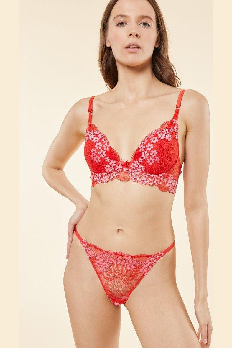 ETAM - תחתוני טנגה תחרה SOMPTUEUSE אדום - MASHBIR//365