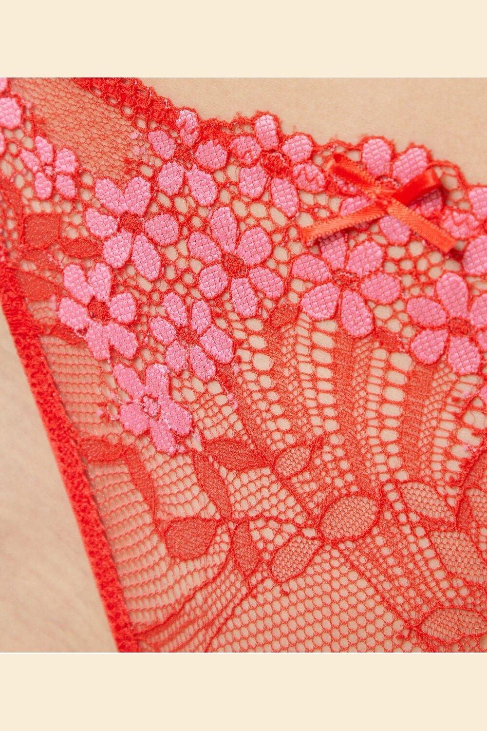 ETAM - תחתוני טנגה תחרה SOMPTUEUSE אדום - MASHBIR//365