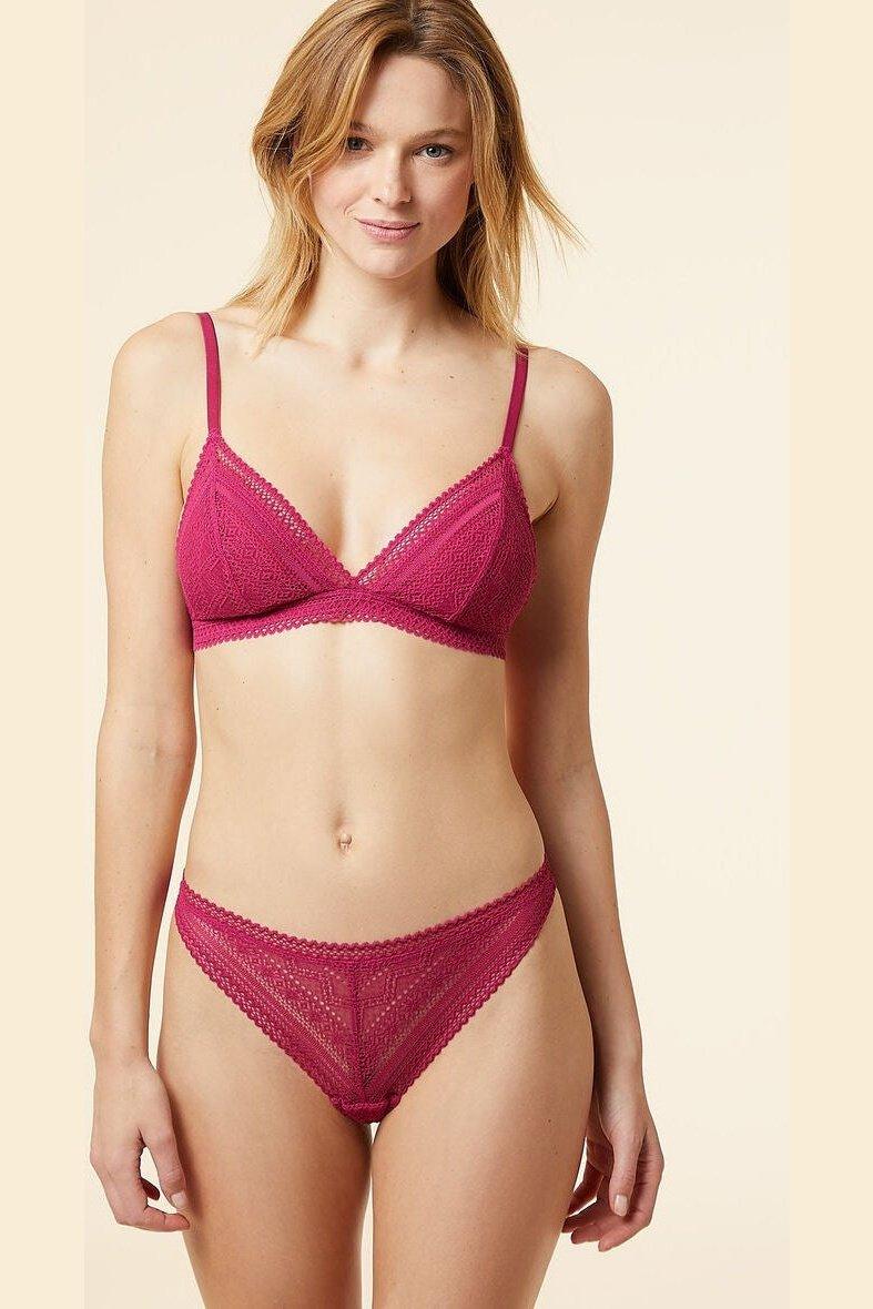 ETAM - תחתוני טנגה תחרה SUBLIME בורדו - MASHBIR//365