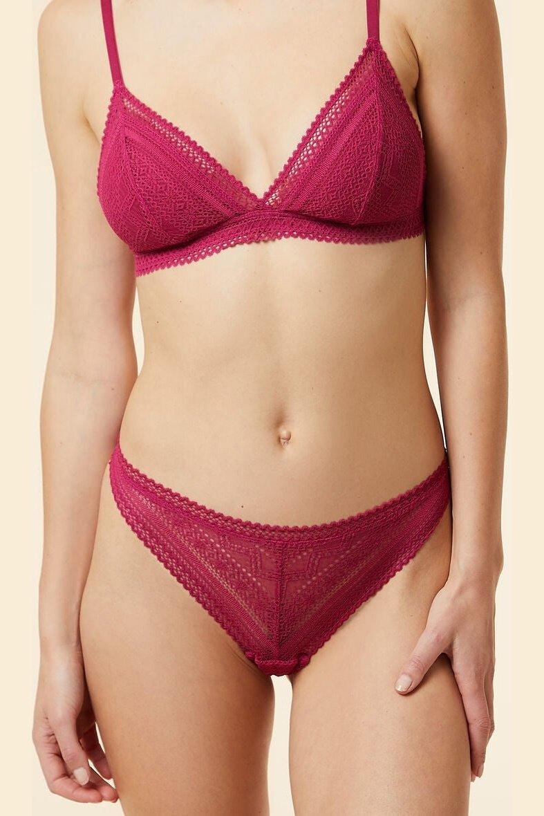 ETAM - תחתוני טנגה תחרה SUBLIME בורדו - MASHBIR//365