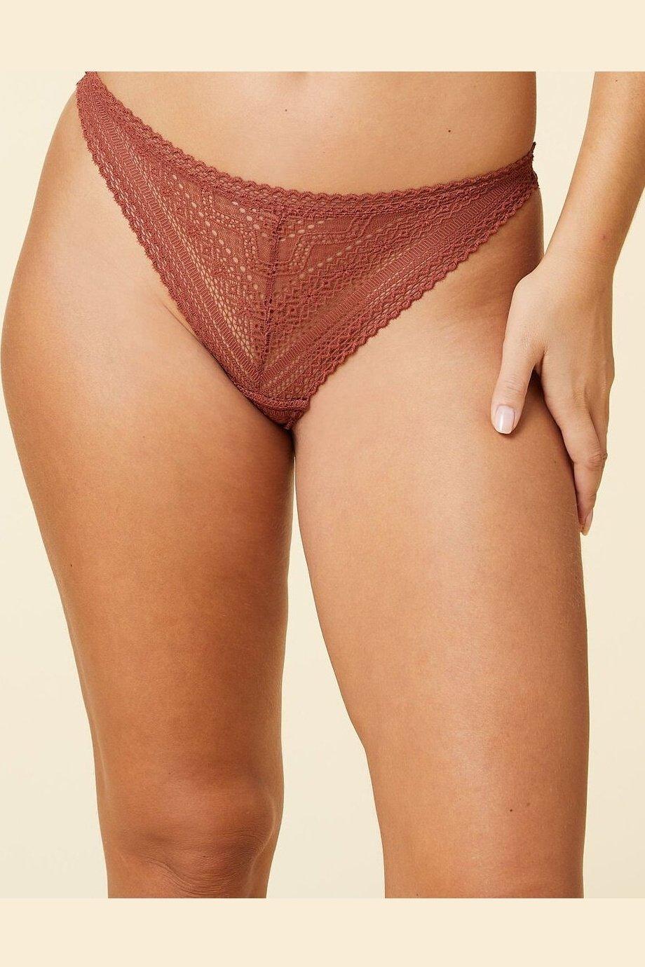 ETAM - תחתוני טנגה תחרה SUBLIME טרקוטה - MASHBIR//365