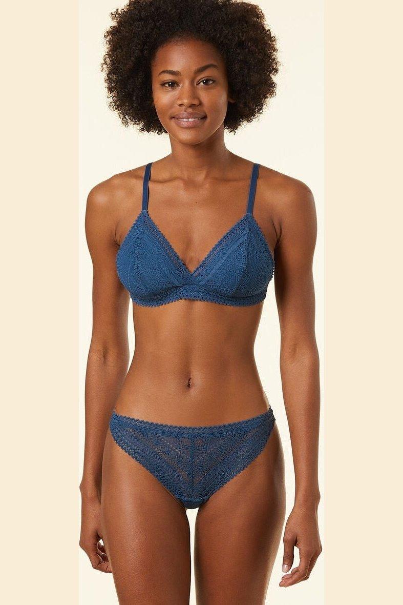 ETAM - תחתוני טנגה תחרה SUBLIME כחול - MASHBIR//365