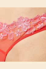 ETAM - תחתוני טנגה טול בשילוב רקמה CURIEUSE אדום - MASHBIR//365