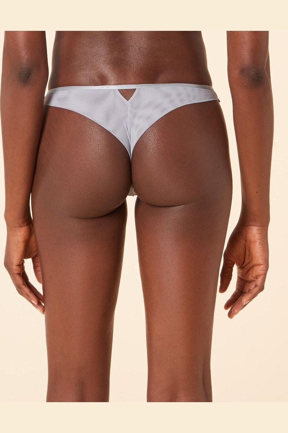 ETAM - תחתוני טנגה טול משולב רקמה BONHEUR תכלת - MASHBIR//365