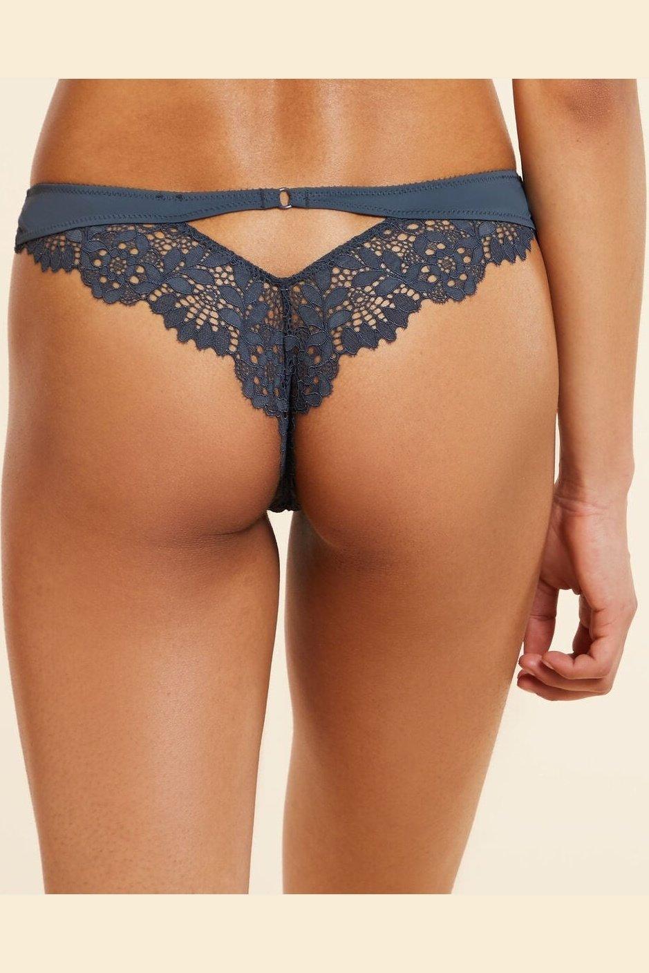 ETAM - תחתוני תחרה טנגה SUCCESS אפור כהה - MASHBIR//365