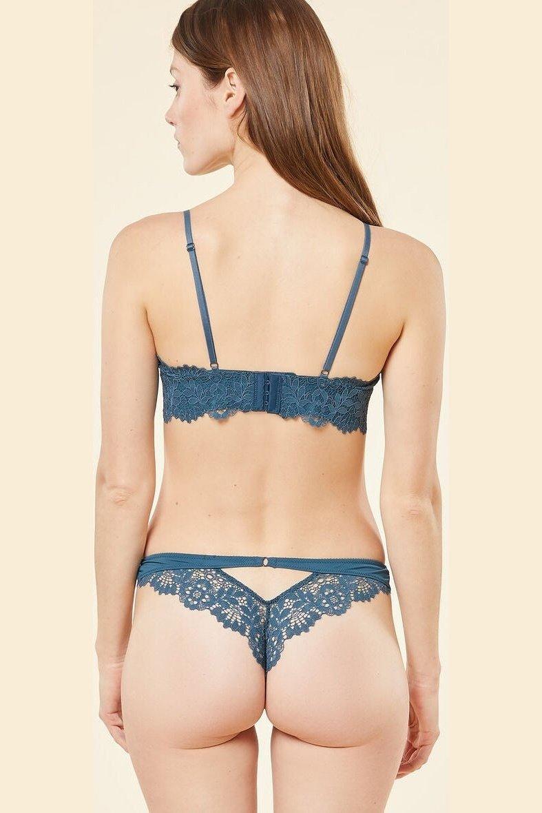 ETAM - תחתוני תחרה טנגה SUCCESS כחול פטרול - MASHBIR//365