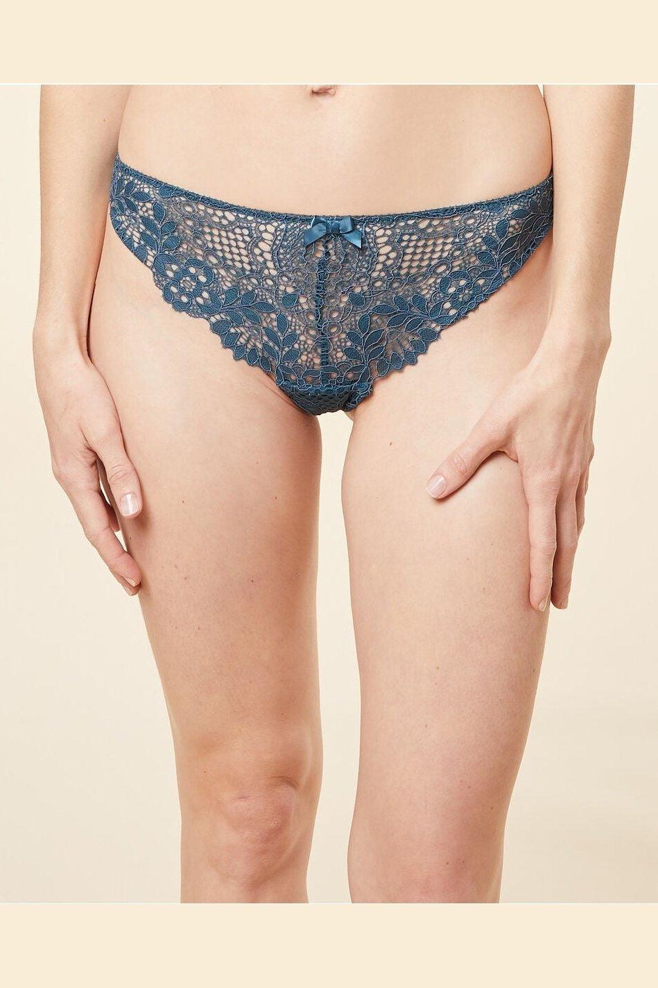 ETAM - תחתוני תחרה טנגה SUCCESS כחול פטרול - MASHBIR//365