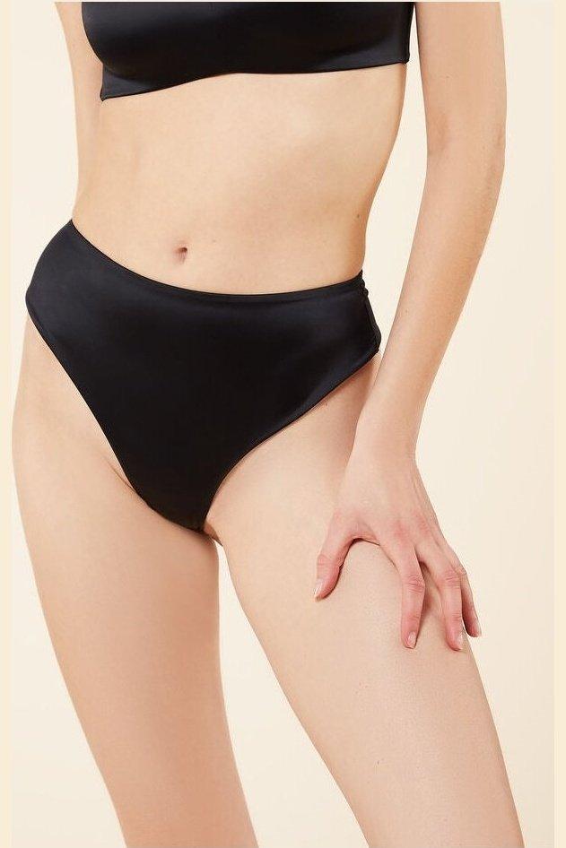 ETAM - תחתוני חוטיני סאטן PERFECT GLOW שחור - MASHBIR//365