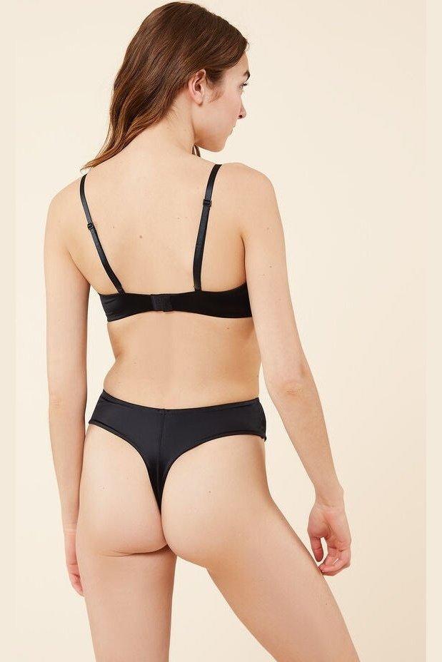 ETAM - תחתוני חוטיני סאטן PERFECT GLOW שחור - MASHBIR//365