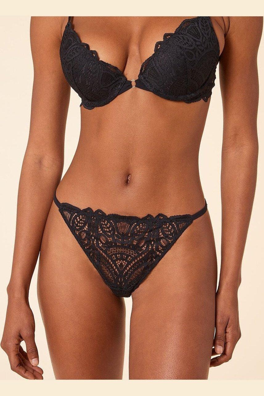 ETAM - תחתוני חוטיני תחרה ENIGME שחור - MASHBIR//365